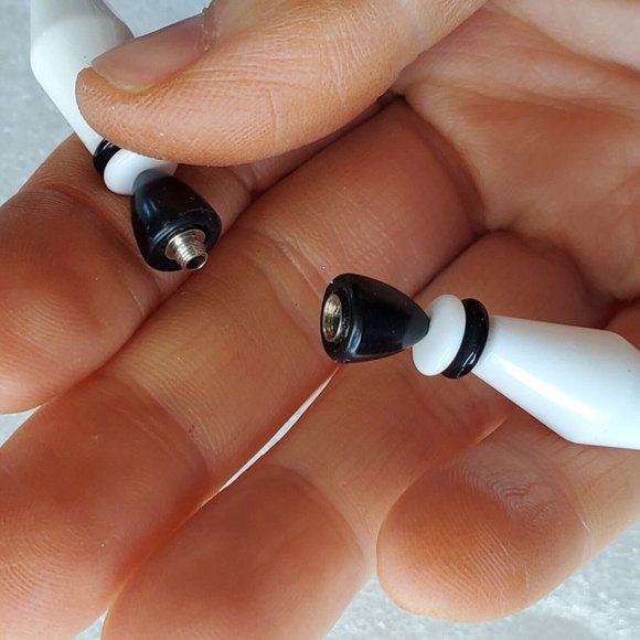 Vintage Retro Long Geometric Black White Beaded Necklaces‎ Set Of 2 28" - Picture 5 of 7